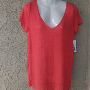 Abound burnout sheer short sleeve blouse nwt.